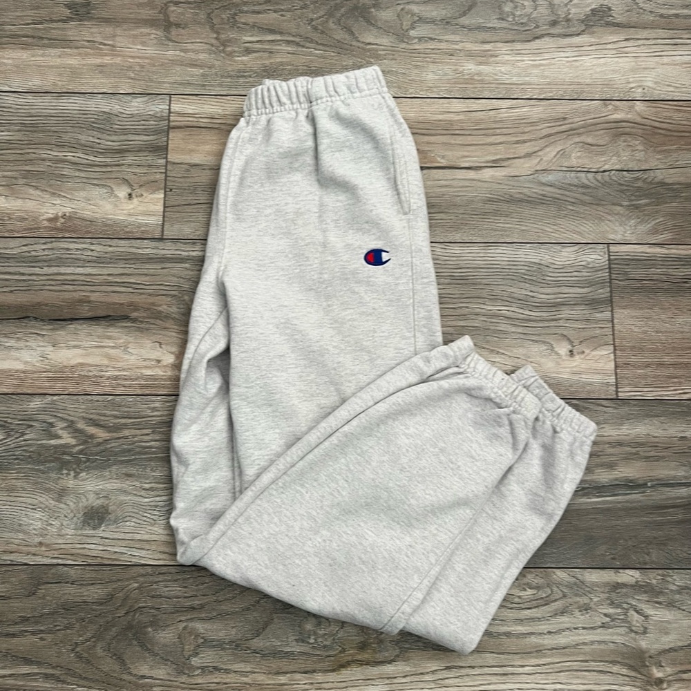 light heathered grey champion sweatpants